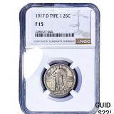 1917-D Standing Liberty Quarter NGC F15