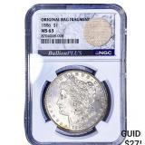 1886 Morgan Silver Dollar NGC MS63 Orig. Bag Frag.