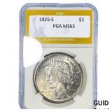 1925-S Silver Peace Dollar PGA MS63