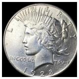1928 Silver Peace Dollar CLOSELY UNCIRCULATED
