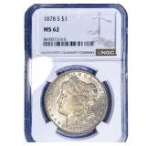 1878-S Morgan Silver Dollar NGC MS62