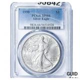 1990 Silver Eagle PCGS MS66