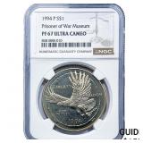 1994-P Prisonor of War Museam Silver $1 NGC PF67