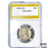 1950-D/S Washington Silver Quarter PGA XF45