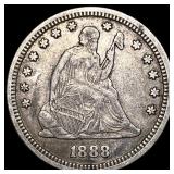1888-S Silver Seated Liberty Quarter NEARLY  UNCI