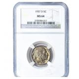 1937-D Buffalo Nickel NGC MS64