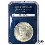 1924 Silver Peace Dollar  GENUNC