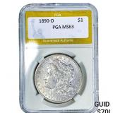 1890-O Morgan Silver Dollar PGA MS63