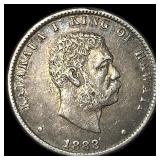 1883 Hawaii Silver 1/4 Dollar NEARLY UNCIRCULATED