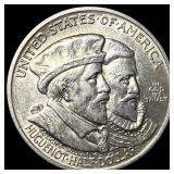 1924 Silver Huguenot-Walloon Half Dollar CLOSELY U