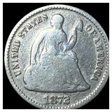 1872 Silver Half Dime NICELY CIRCULATED