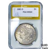 1881-S Morgan Silver Dollar PGA MS64