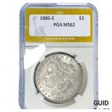1886-S Morgan Silver Dollar PGA MS62