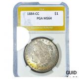 1884-CC Morgan Silver Dollar PGA MS64