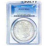 1887 Morgan Silver Dollar PCGS MS62