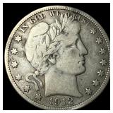 1912-D Silver Barber Half Dollar LIGHTLY CIRCULATE