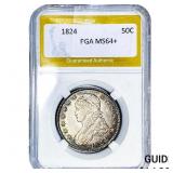 1824 Capped Bust Half Dollar PGA MS64+