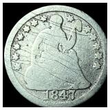 1847 Seated Liberty Half Dime NEARLY UNCIRCULATED