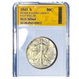 1943-S Walking Liberty Half Dollar SGS MS64