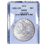 1882-O/S Morgan Silver Dollar NCG MS66