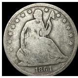 1864-S Silver Half Dollar NICELY CIRCULATED