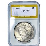1935 Silver Peace Dollar PGA MS64