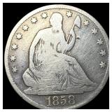 1858-O Silver Half Dollar NICELY CIRCULATED