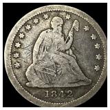 1842-O Silver Seated Liberty Quarter NICELY CIRCUL