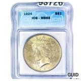1924 Silver Peace Dollar ICG MS65