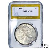 1923-D Silver Peace Dollar PGA MS63