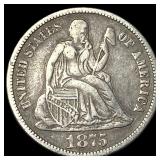 1875-CC Silver Seated Liberty Dime NEARLY UNCIRCUL