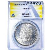 1878-S Morgan Silver Dollar ANACS MS62 Obv. PL