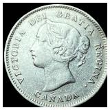 1872-H Silver 5 Cents Canada CLOSELY  UNCIRCULATE