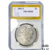 1881-S Morgan Silver Dollar PGA MS66
