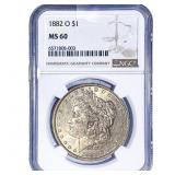 1882-O Morgan Silver Dollar NGC MS60