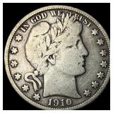 1910-S Silver Half Dollar (Barber) LIGHTLY CIRCULA