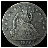 1866-S Seated Liberty Half Dollar LIGHTLY CIRCULAT