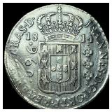 1814 Silver 960 RÂ©is Brazil CLOSELY UNCIRCULATE