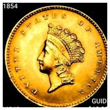 1854 Rare Gold Dollar UNCIRCULATED +