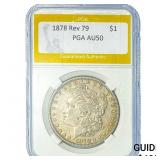 1878 Rev 79 Morgan Silver Dollar PGA AU50