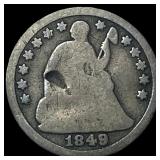 1849 Seated Liberty Half Dime NICELY  CIRCULATED
