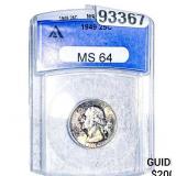 1949 Washington Silver Quarter ANACS MS64
