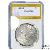 1881-S Morgan Silver Dollar PGA MS66