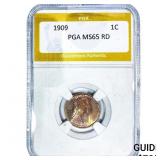 1909 Wheat Cent PGA MS65 RD