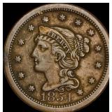 1854 Braided Hair Large Cent LIGHTLY  CIRCULATED