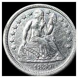 1857 Silver Seated Liberty Dime CLOSELY  UNCIRCUL