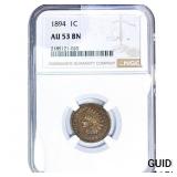 1894 Indian Head Cent NGC AU53 BN