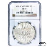 2002-W West Point Bicentennial Silver $1 NGC MS69