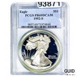 1992-S Silver Eagle PCGS PR69 DCAM