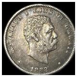 1883 Hawaii Silver 1/4 Dollar NEARLY UNCIRCULATED